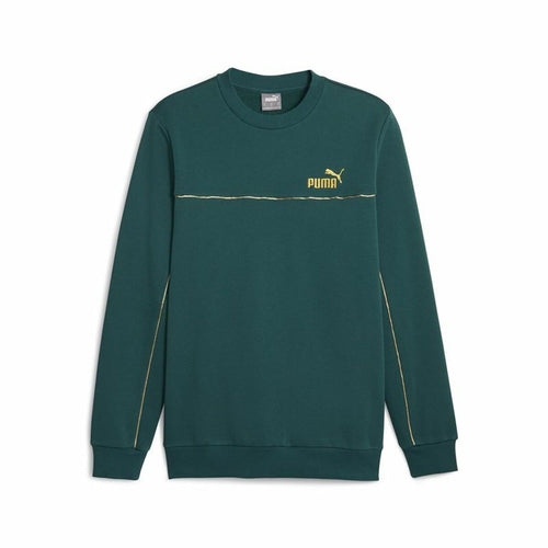 Herren Sweater ohne Kapuze Puma ESS+ Minimal Gold Cr Dunkelgrün